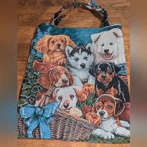 Puppies Tapestry Small Tote